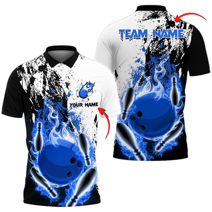 Frenzidea Bowling And Pins Burned Fiercely Customized Name 3D Shirt (5 Colors)