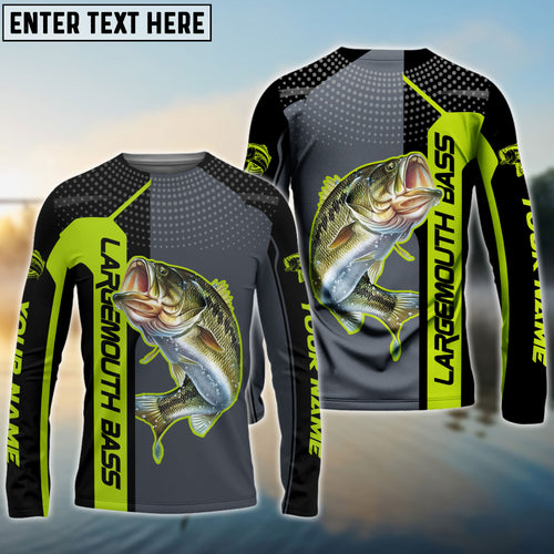 Frenzidea Personalized Largemouth Bass Fishing Green Line Sport Jersey Fishing Shirts