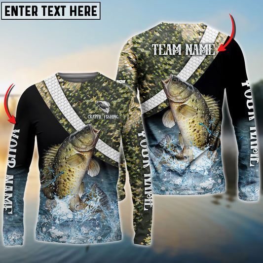 Frenzidea Crappie Fishing Skin Water Custom Name & Team Name 3D Shirts