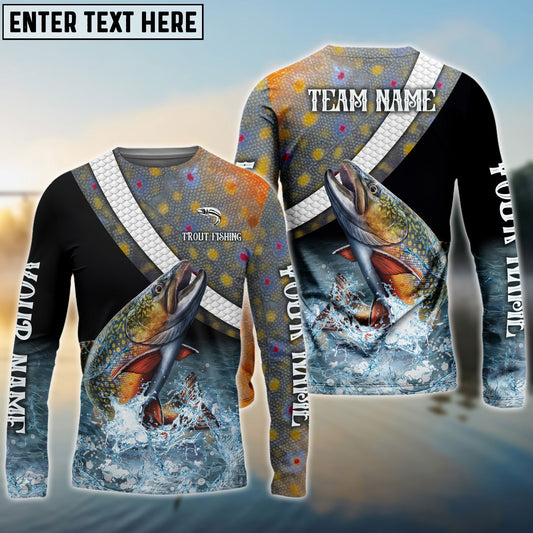 Frenzidea Trout Fishing Skin Water Custom Name & Team Name 3D Shirts