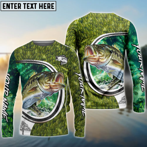 Frenzidea Bass Fishing Hook Green Custom Long Sleeves Fishing Shirt