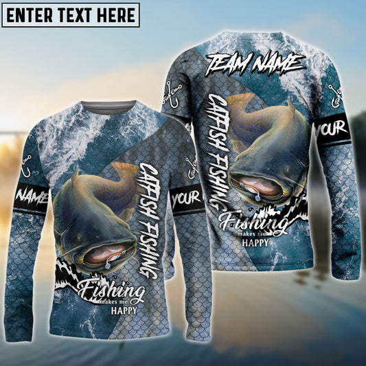 Frenzidea Catfish Fishing Skin Seawave Custom Name & Team Name 3D Shirts