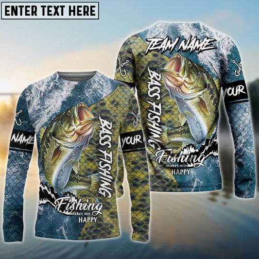 Frenzidea Bass Fishing Skin Seawave Custom Name & Team Name 3D Shirts