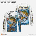 Frenzidea Walleye Fishing Anchor Ocean Splash Design Name & Team Name 3D Shirts