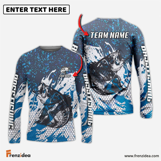 Frenzidea Bass Fishing Bluefin Sport Custom Name & Team Name 3D Shirts