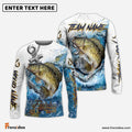 Frenzidea Crappie Fishing Anchor Ocean Splash Design Name & Team Name 3D Shirts