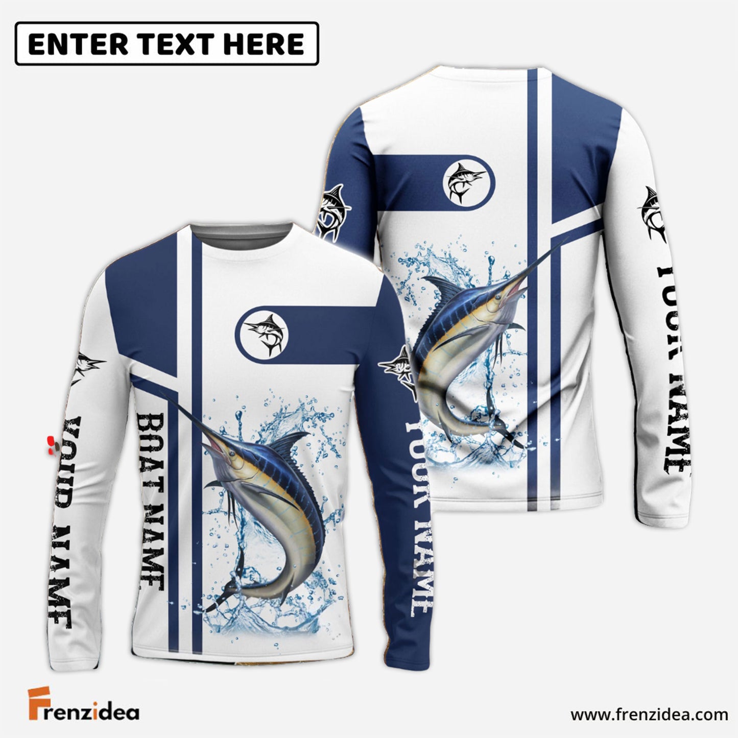 Frenzidea Fishing Marlin Customize Name 3D Shirts