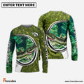 Frenzidea Pickerel Fishing Hook Green Custom Long Sleeves Fishing Shirt
