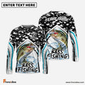 Frenzidea Bass Fishing Black Camo Sport Custom Name & Team Name 3D Shirts