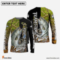 Frenzidea Striped Bass Fishing Jungle Camo Custom Name & Team Name 3D Shirts