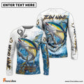 Frenzidea Tuna Fishing Anchor Ocean Splash Design Name & Team Name 3D Shirts