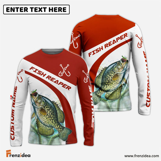 Frenzidea Customized Name Crappie Fishing Fish Reaper 3D Shirts