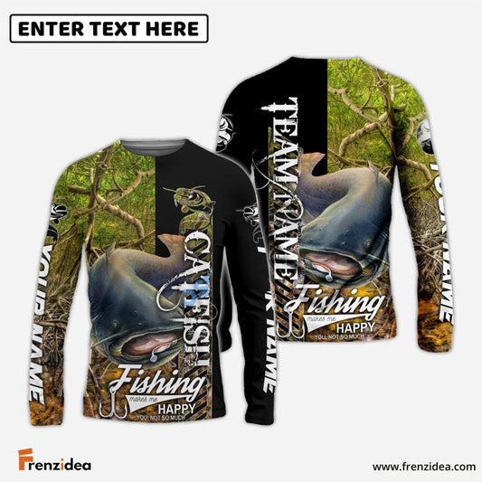 Frenzidea Catfish Fishing Jungle Camo Custom Name & Team Name 3D Shirts