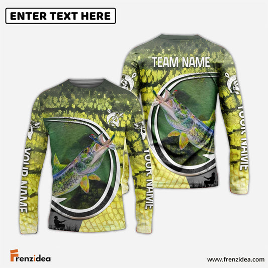 Frenzidea Chain Pickerel Fishing Hook Skin Custom Long Sleeves Fishing Shirt