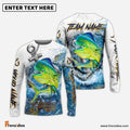 Frenzidea Mahi Mahi Fishing Anchor Ocean Splash Design Name & Team Name 3D Shirts