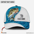 Frenzidea Custom Name Bass Fishing Blue Water Cap
