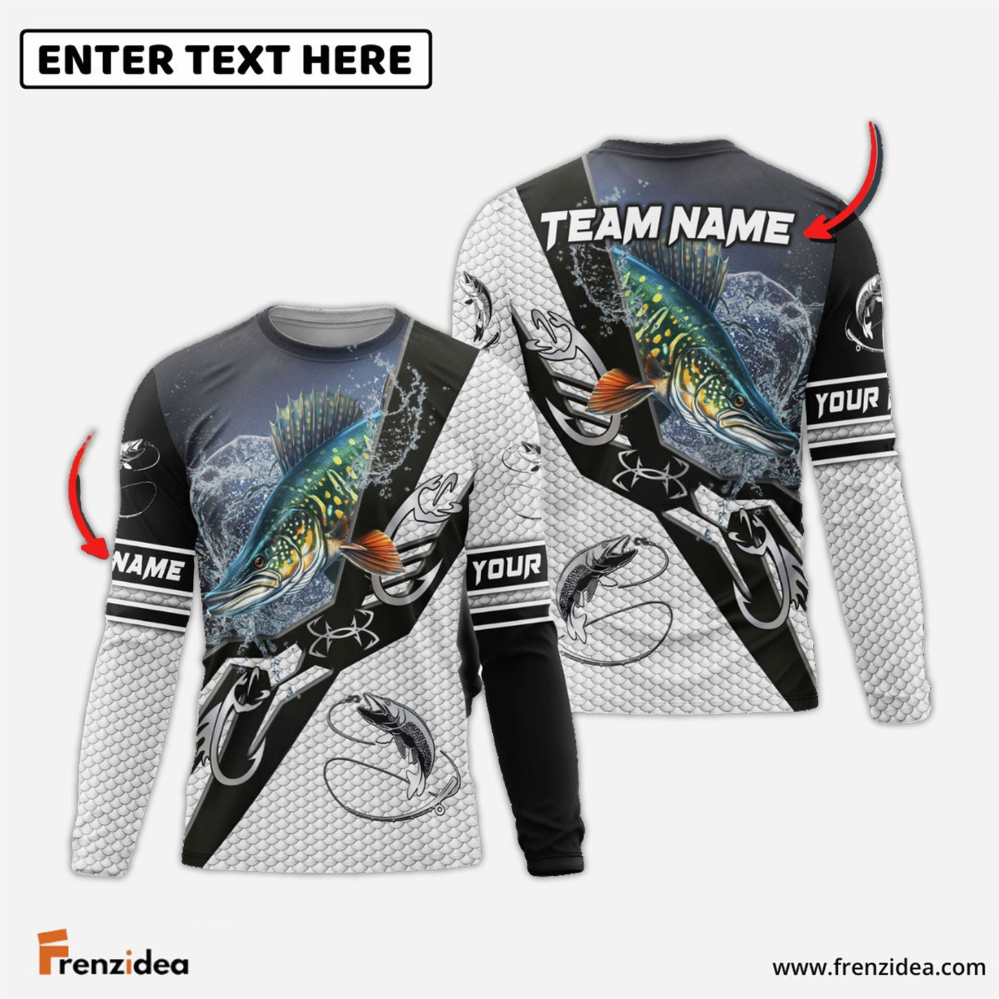Frenzidea Musky Fishing Target Locked Custom Name & Team Name 3D Shirts