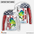 Frenzidea Mahi mahi Fishing American Flag Red Blue Seawave Custom Name & Team Name 3D Shirts
