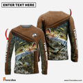 Frenzidea Bass Fishing Leather Pattern Personalized Shirt