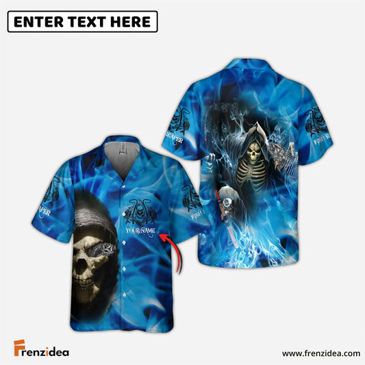 Frenzidea Fishing Reaper Personalized 3D Hawaiian Shirt
