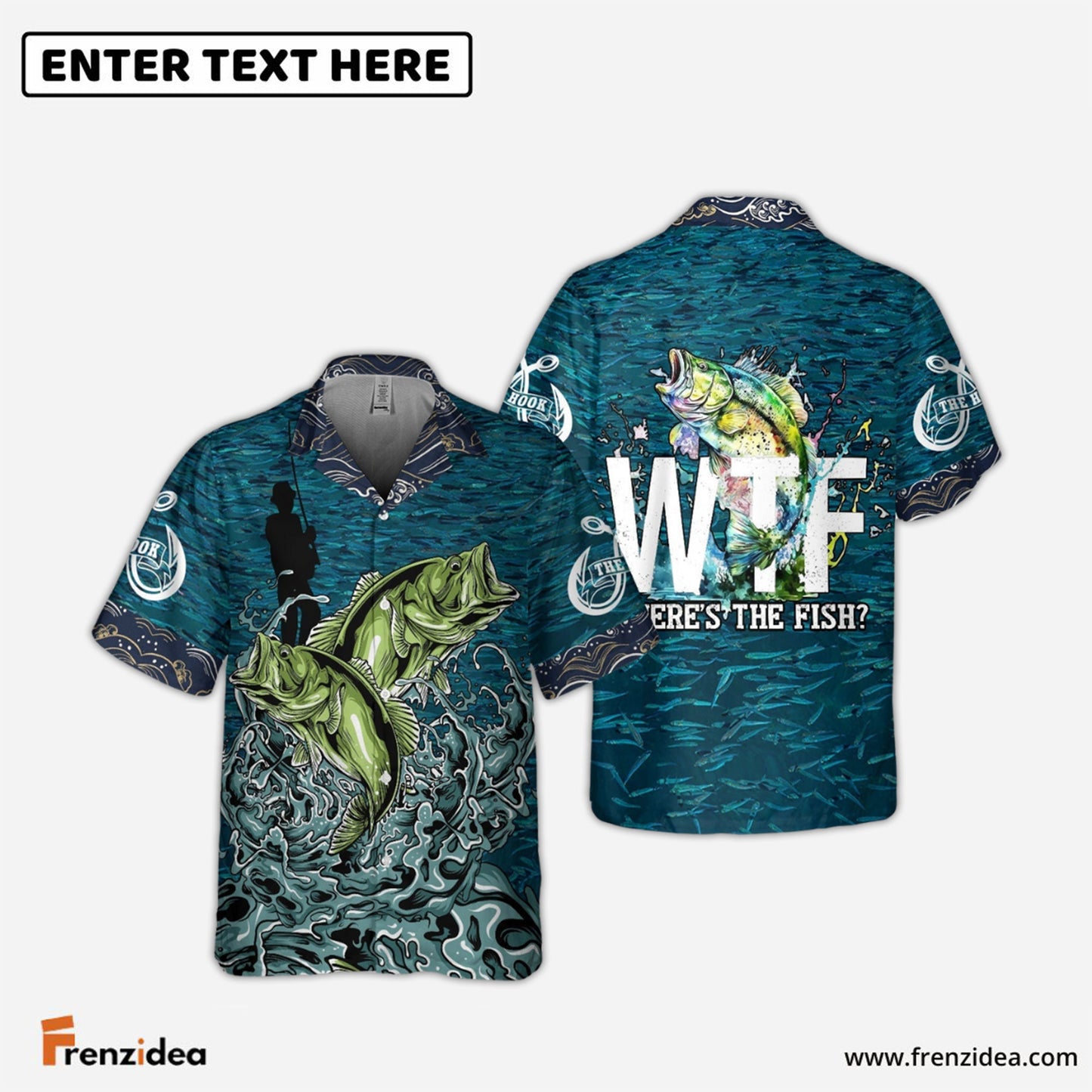 Frenzidea Bass Fishing Wtf All Over Print 3D Hawaiian Shirt