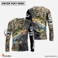 Frenzidea Custom Largemouth Bass Fishing Camo Personalized Bass Fishing 3D Shirt