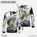 Frenzidea Crappie Fishing White Gray Black Hexagon Sport Custom Name & Team Name 3D Shirts
