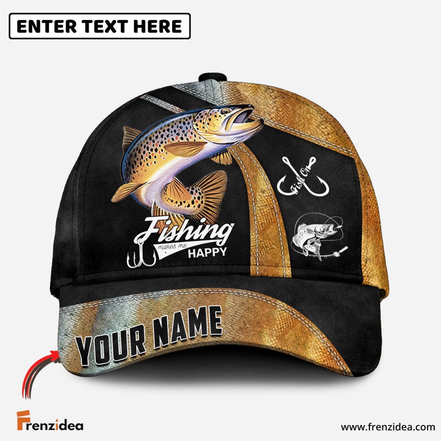 Frenzidea Personalized Trout Fishing Cap