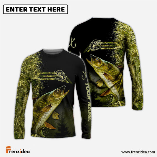 Frenzidea Custom Walleye Fishing Camouflage Personalized Walleye 3D Shirts