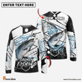Frenzidea Salmon Fishing White Gray Black Hexagon Sport Custom Name & Team Name 3D Shirts