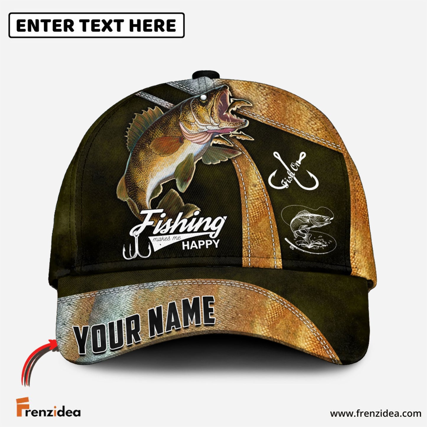 Frenzidea Personalized Walleye Fishing Classic Cap