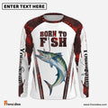Frenzidea "Born To Fish" King Mackerel Fishing Red Camo Custom 3D   Long Sleeve Fishing Shirts