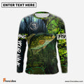 Frenzidea Crappie Fishing Green Camo Custom Name Performance Long Sleeve   Fishing Shirts