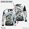 Frenzidea Musky Fishing White Gray Black Hexagon Sport Custom Name & Team Name 3D Shirts
