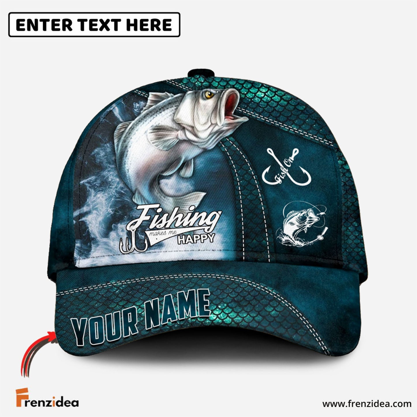 Frenzidea Personalized Stripped Bass Fishing Classic Cap