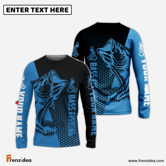 Frenzidea Largemouth Bass Fishing Custom Long Sleeve Fishing Shirts