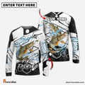 Frenzidea Pike Fishing White Gray Black Hexagon Sport Custom Name & Team Name 3D Shirts