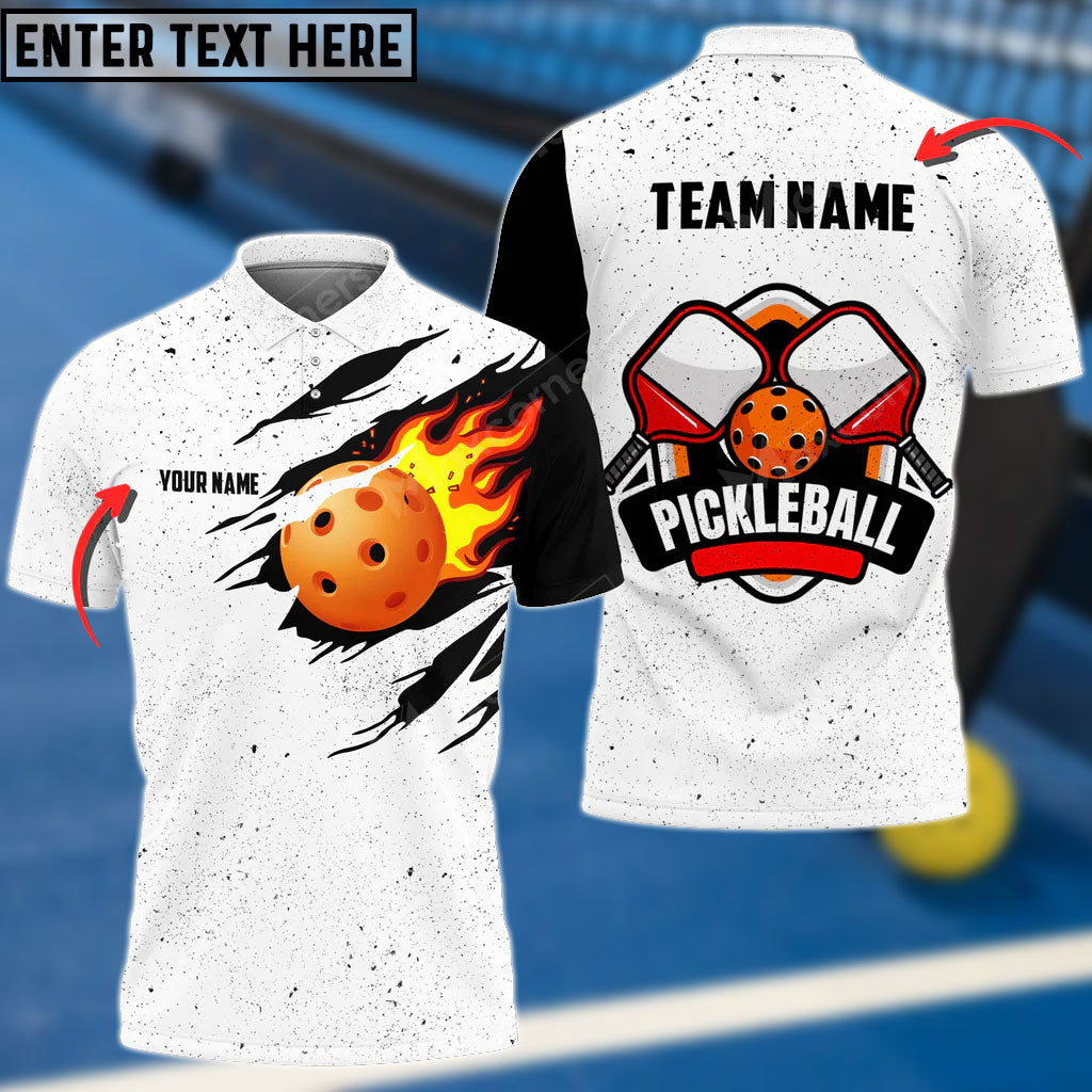 Frenzidea Pickleball White Black Personalized Name, Team Name Unisex Shirt