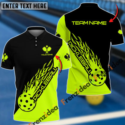 Frenzidea Pickleball Lime Green Personalized Name, Team Name Unisex Shirt