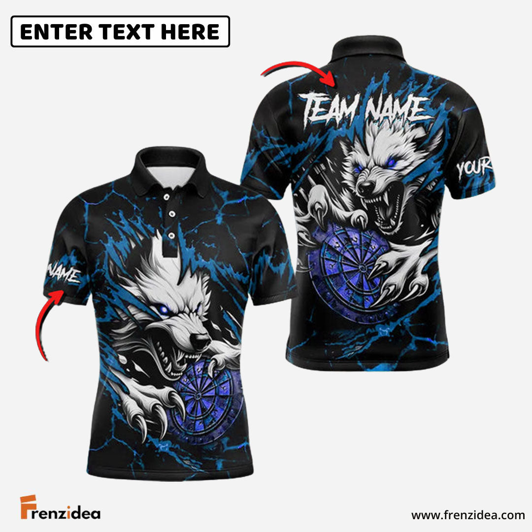 Frenzidea Darts Bloody Wolf Personalized Name, Team Name 3D Shirt (4 Colors)