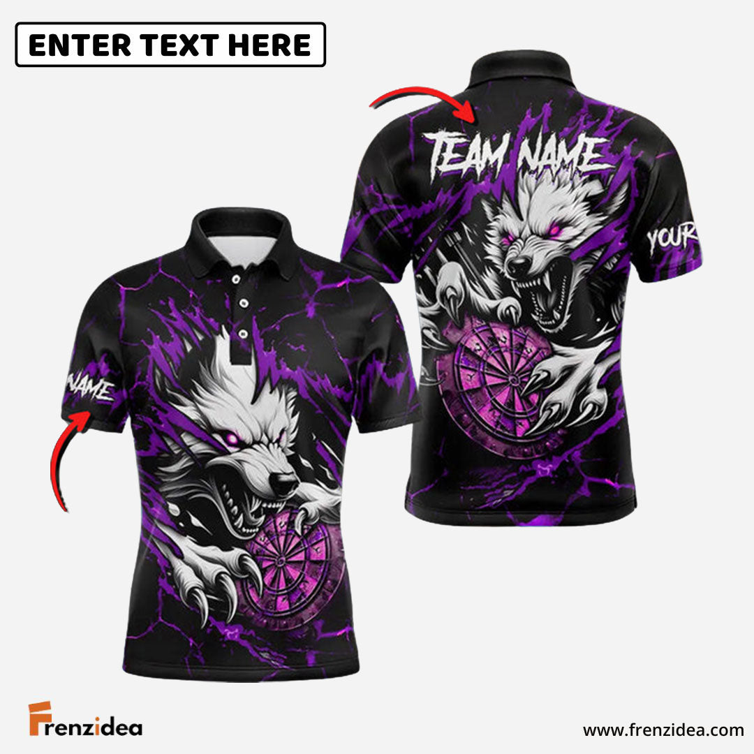 Frenzidea Darts Bloody Wolf Personalized Name, Team Name 3D Shirt (4 Colors)