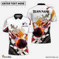 Frenzidea Bowling And Pins Water Color Pattern Customized Name 3D Shirt