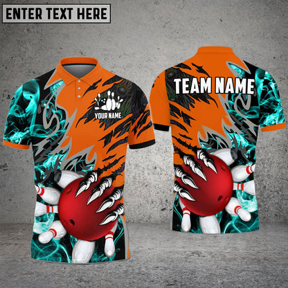 Frenzidea Bowling And Pins Smoking Claws Customized Name 3D Shirt ( 6 Colors)