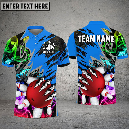 Frenzidea Bowling And Pins Smoking Claws Customized Name 3D Shirt ( 6 Colors)