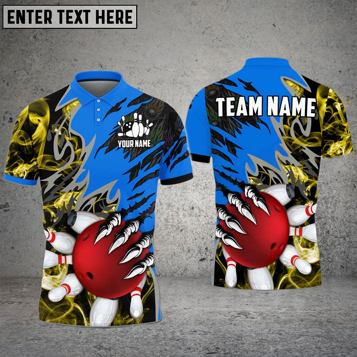 Frenzidea Bowling And Pins Smoking Claws Customized Name 3D Shirt ( 6 Colors)