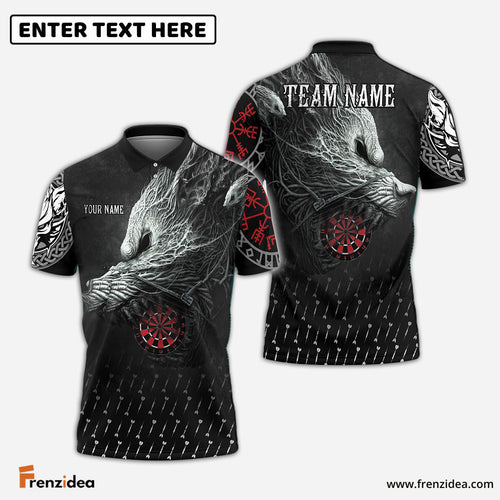 Frenzidea Darts Viking Wolf Personalized Shirt