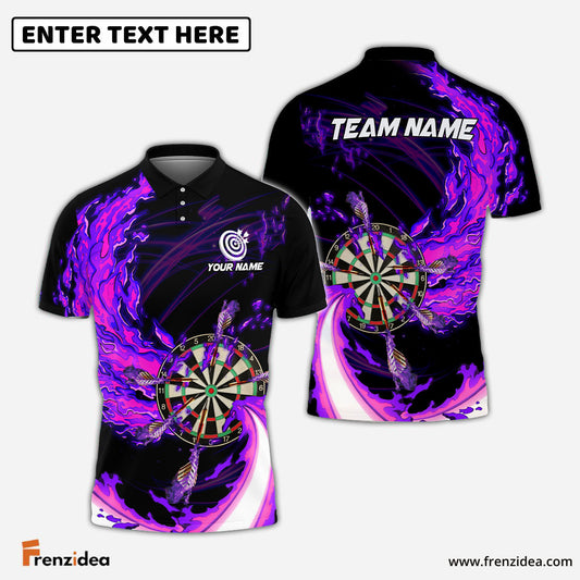 Frenzidea Breath Of Fire Darts Personalized Name, Team Name Polo Shirt (4 Colors)