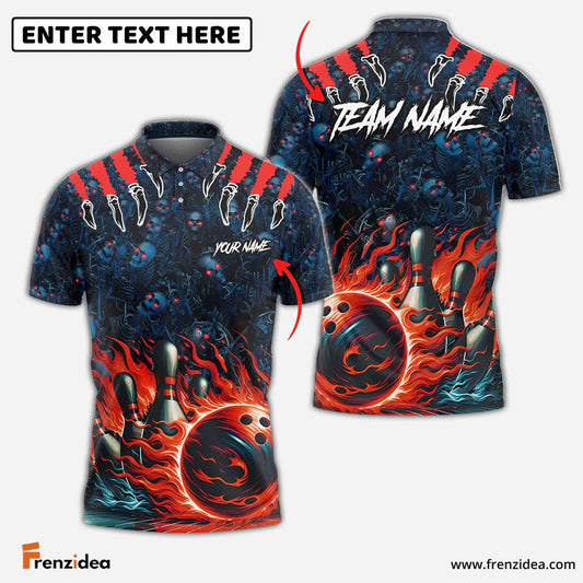 Frenzidea Bowling And Pins Wanna Go to Hell Customized Name 3D Shirt (4 Colors)