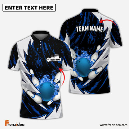 Frenzidea Personalized Name Thunders Bowling And Pins Multicolor 3D Shirt