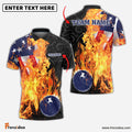 Frenzidea Bowling And Pins Blazing America Customized Name, Team Name 3D Shirt
